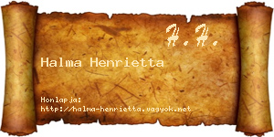 Halma Henrietta névjegykártya